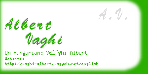 albert vaghi business card